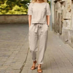 Miss | Tweedelige Set Dames Zomer Relaxed - Linnenmix - Miss Madera