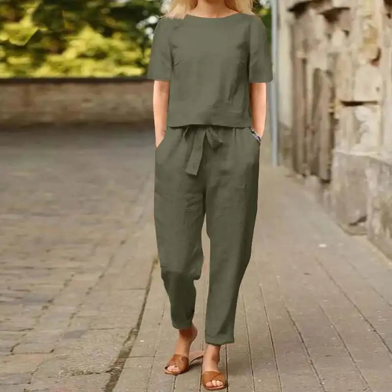 Miss | Tweedelige Set Dames Zomer Relaxed - Linnenmix - Miss Madera