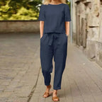 Miss | Tweedelige Set Dames Zomer Relaxed - Linnenmix - Miss Madera