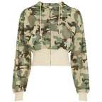 Miss | Vest Dames Cropped Camouflage Capuchon Ritssluiting - Miss Madera MIS-38ND6P-K