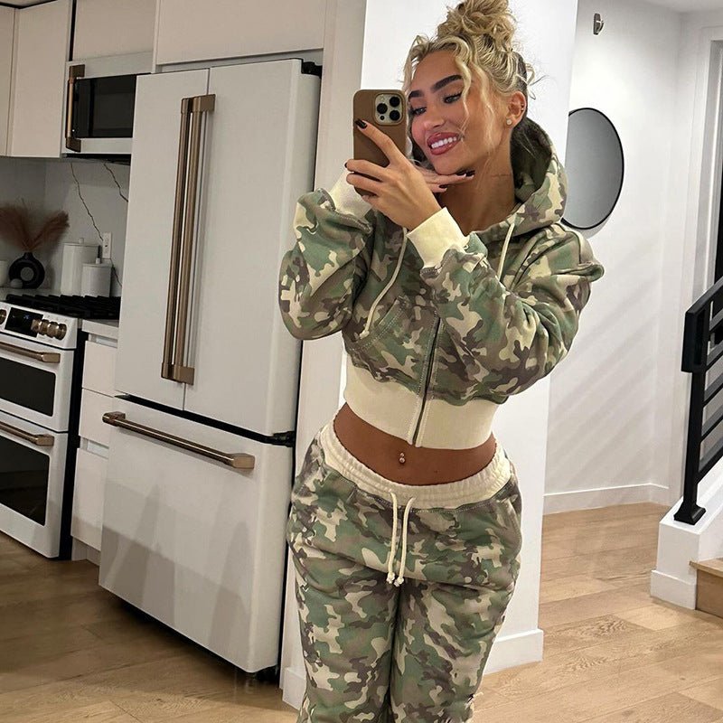 Miss | Vest Dames Cropped Camouflage Capuchon Ritssluiting - Miss Madera MIS-38ND6P-S