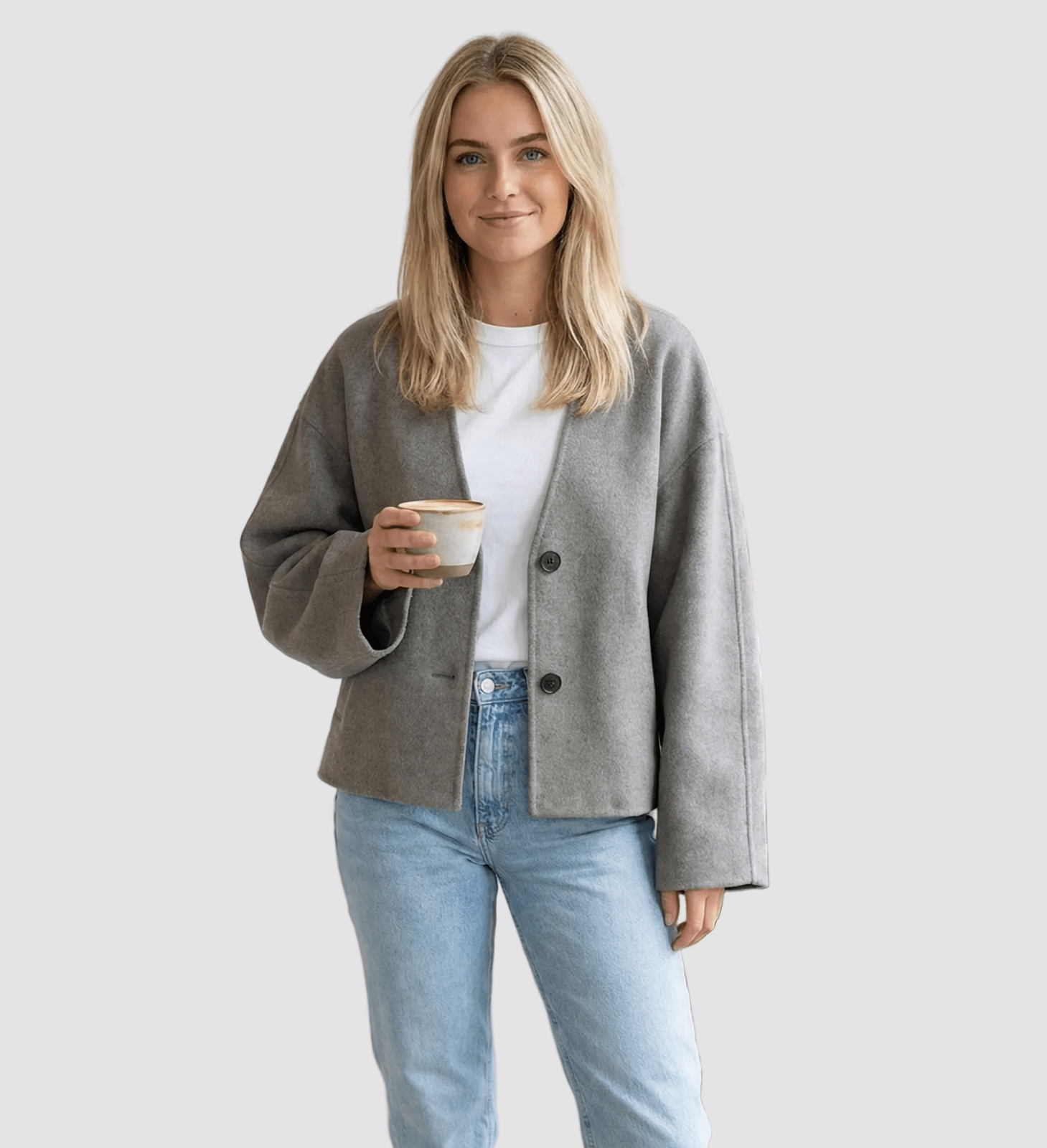Miss | Vest Dames Kort V-Hals Oversized - Gebreid - Miss Madera MIS-9U6L1M