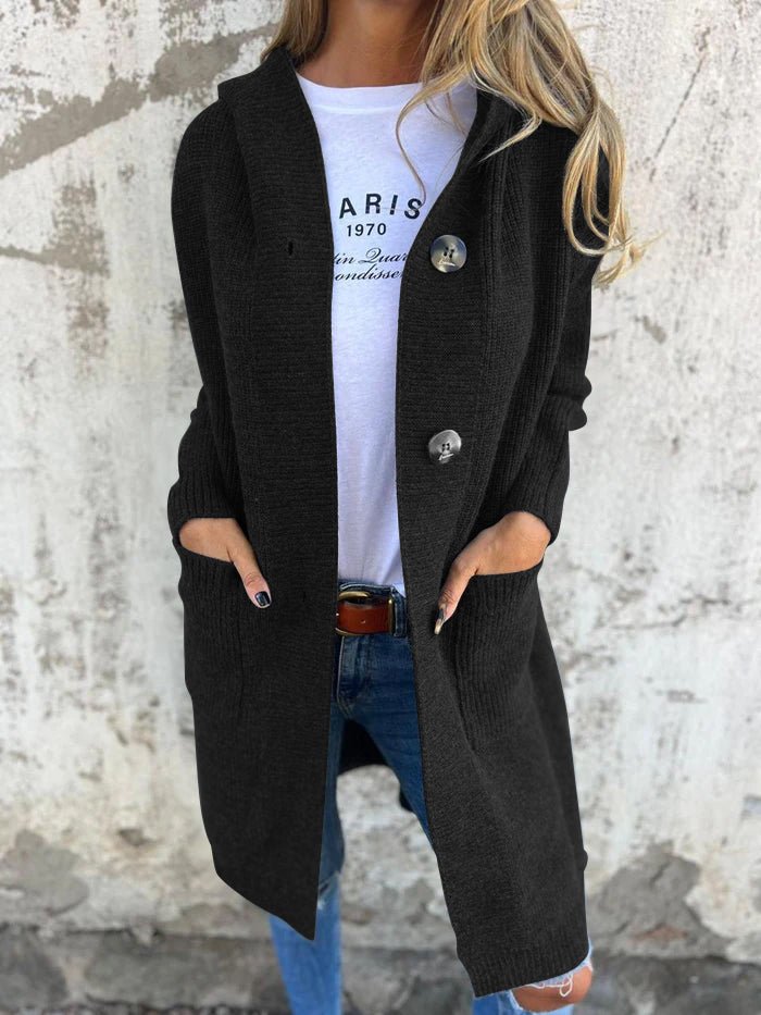 Miss | Vest Dames Lang Capuchon Knoopsluiting Casual - Miss Madera MIS-3U7YWY