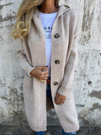 Miss | Vest Dames Lang Capuchon Knoopsluiting Casual - Miss Madera MIS-R2DAMO