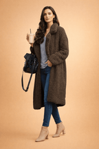Miss | Vest Dames Lange Cardigan Jasmodel met Kraag - Miss Madera MIS-USUX0L