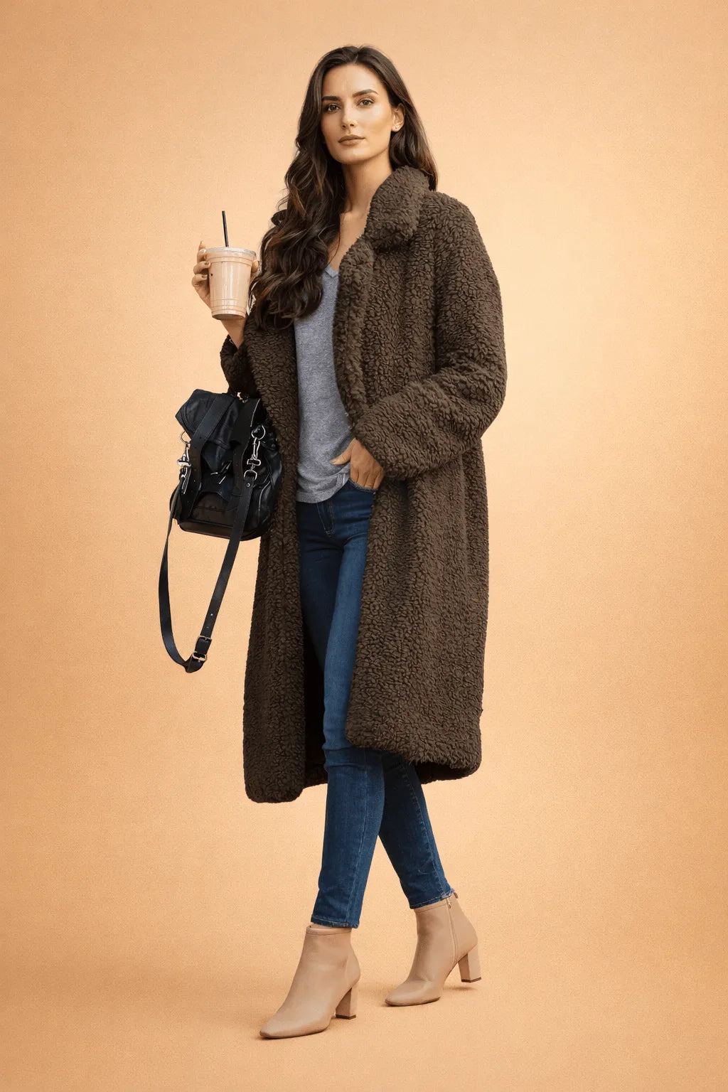 Miss | Vest Dames Lange Cardigan Jasmodel met Kraag - Miss Madera MIS-USUX0L