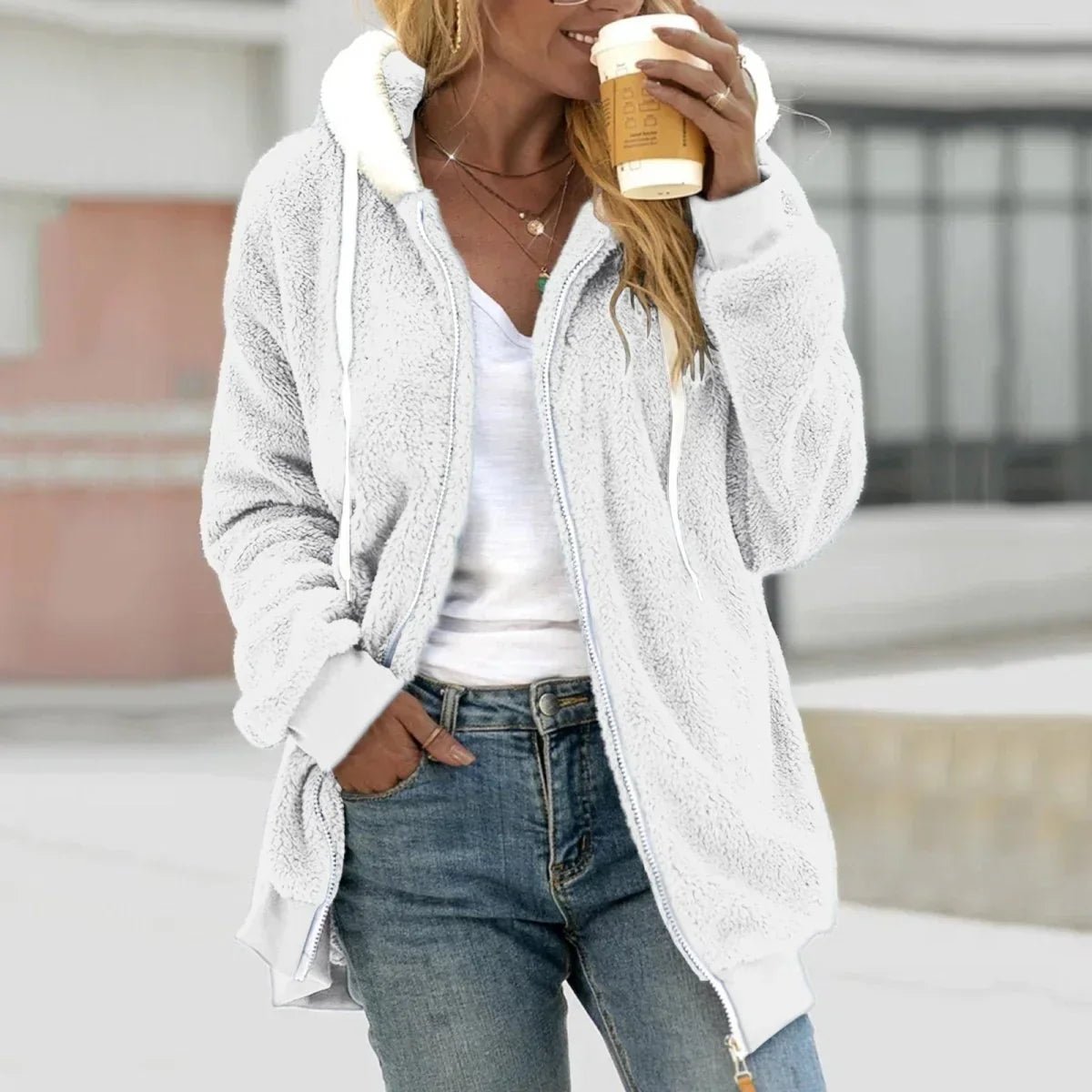Miss | Vest Dames Teddy Fleece Rits Oversized - Fleece - Miss Madera MIS-3OSPL3