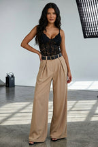 Miss | Wide Leg trouser Dames Casual Elegant - Kant en polyester - Miss Madera