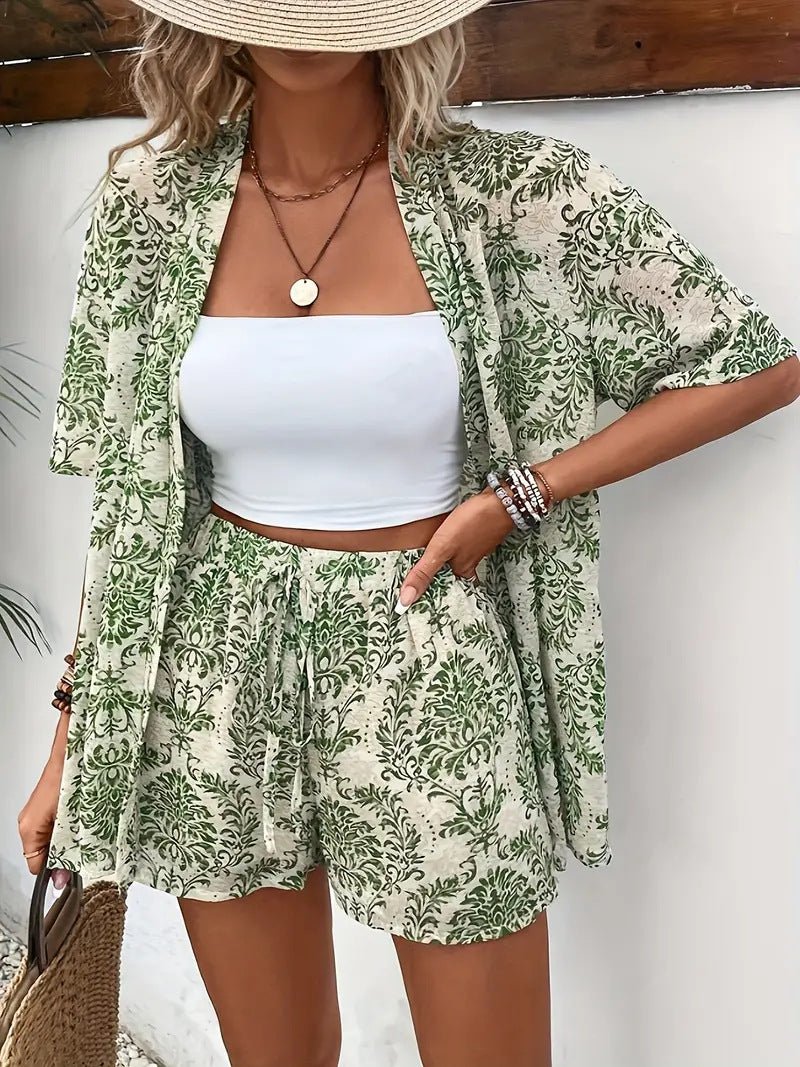 Miss | Zomerset Dames Kimono & Shorts Bloemenprint - Viscose - Miss Madera MIS-KYQMHC