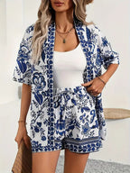 Miss | Zomerset Dames Kimono & Shorts Bloemenprint - Viscose - Miss Madera MIS-YWV543