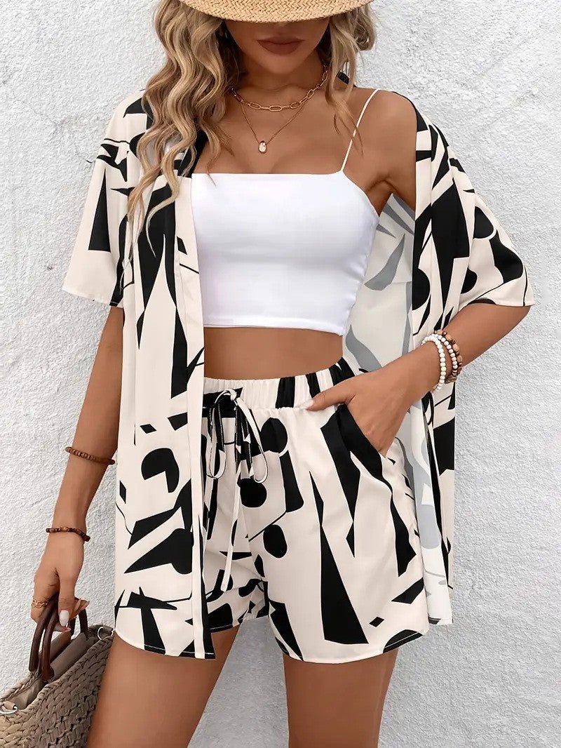 Miss | Zomerset Dames Kimono & Shorts Bloemenprint - Viscose - Miss Madera MIS-QZBZ9T