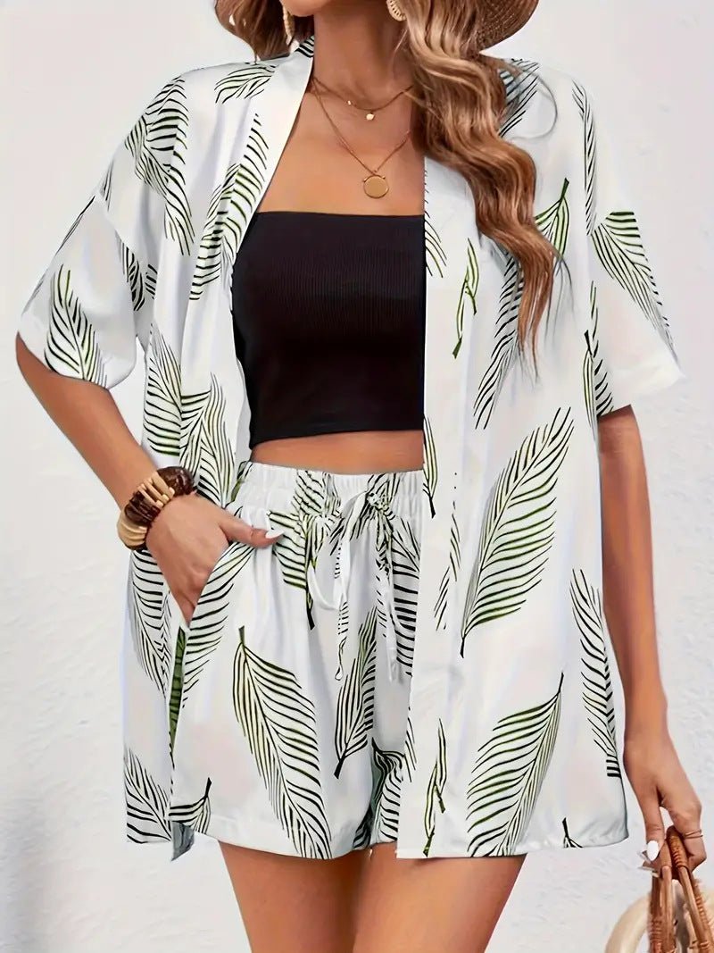 Miss | Zomerset Dames Kimono & Shorts Bloemenprint - Viscose - Miss Madera MIS-LP1TQN