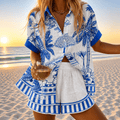 Miss | Zomerset Dames Tweedelig T-shirt & Shorts met Zakken - Viscose - Miss Madera MIS-JZV78A