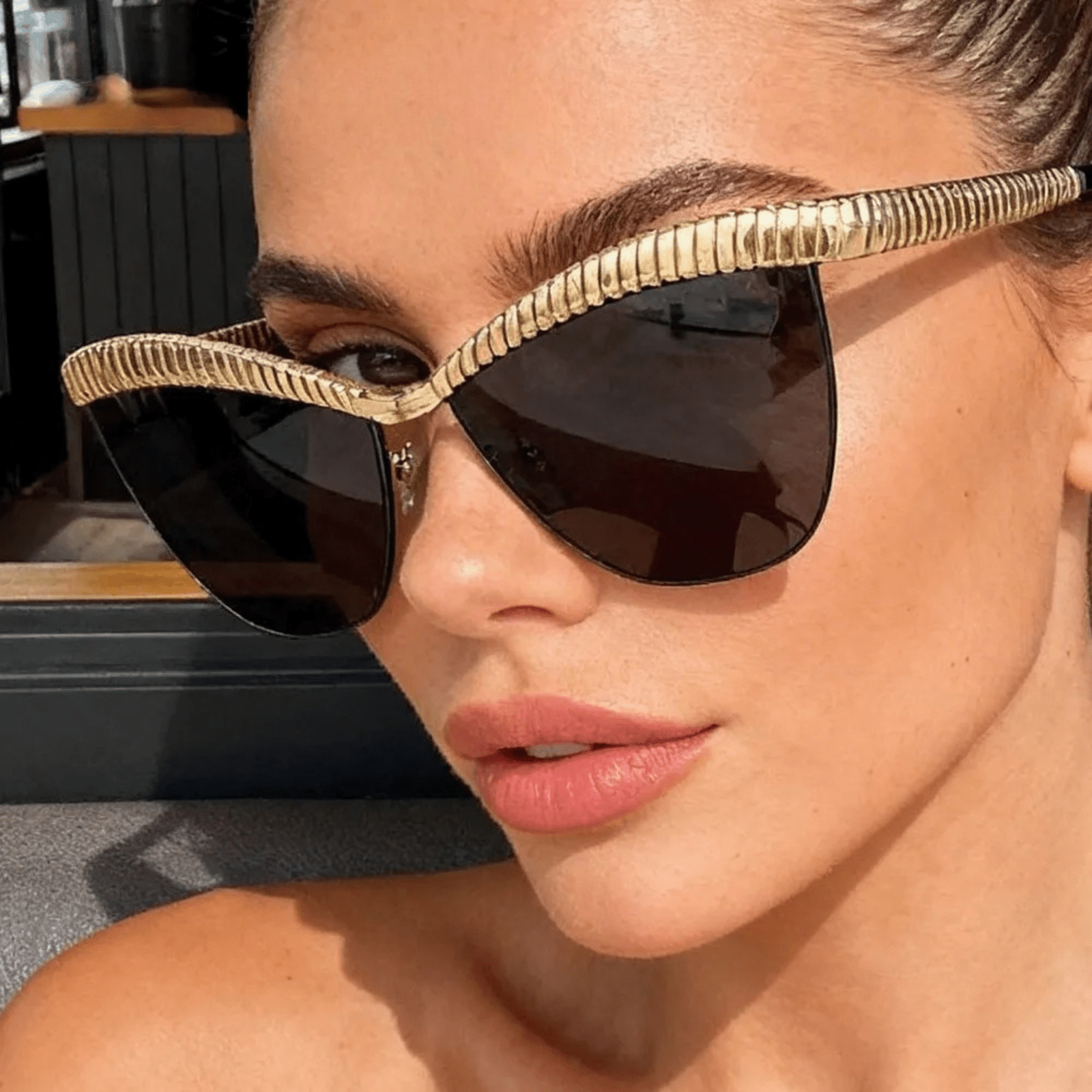 Miss | Zonnebril Dames Zomer Oversized - Miss Madera