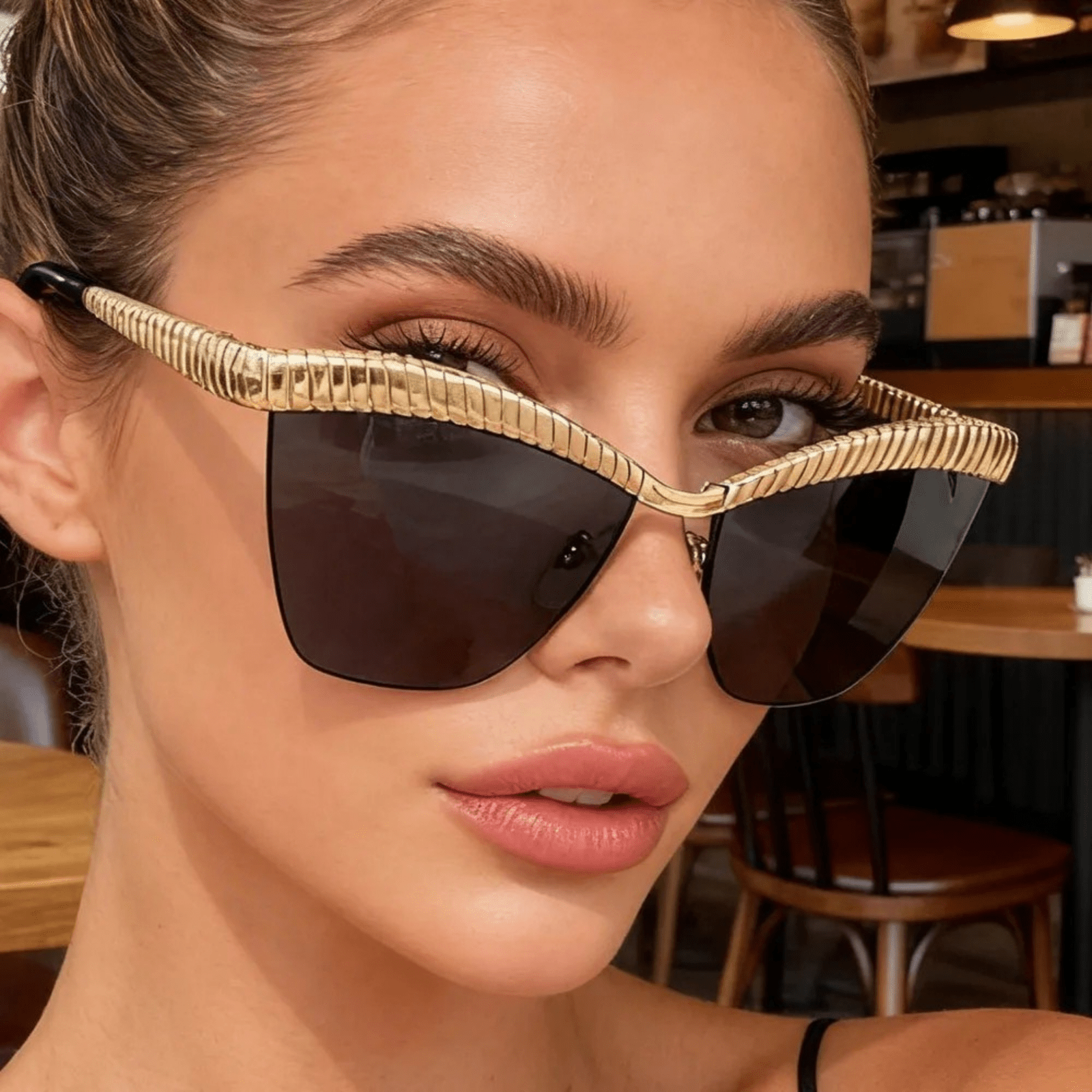Miss | Zonnebril Dames Zomer Oversized - Miss Madera