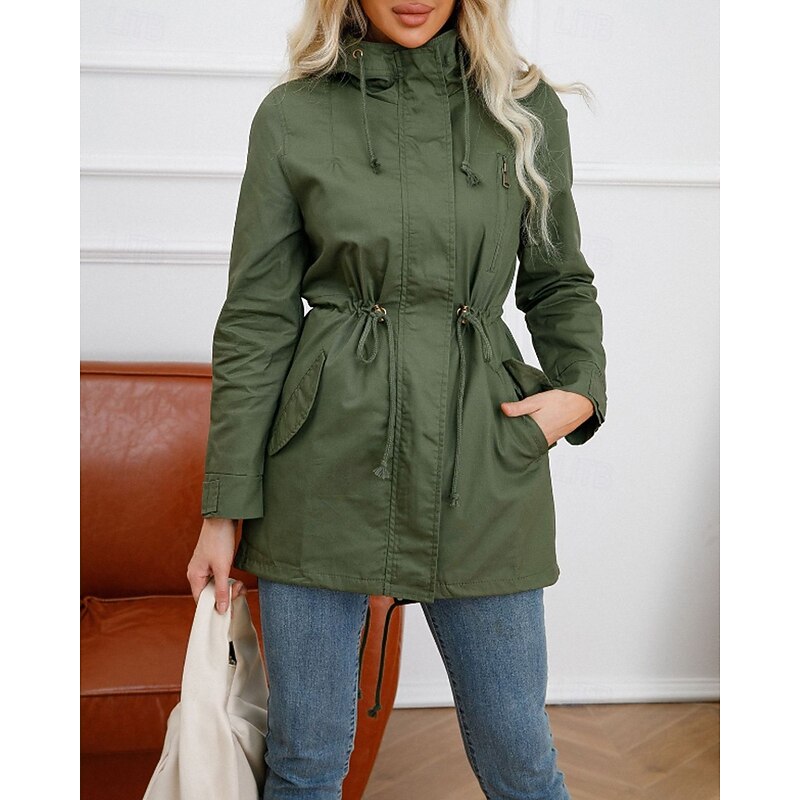 Miss | Jas Dames Utility Capuchon Verstelbare Taille