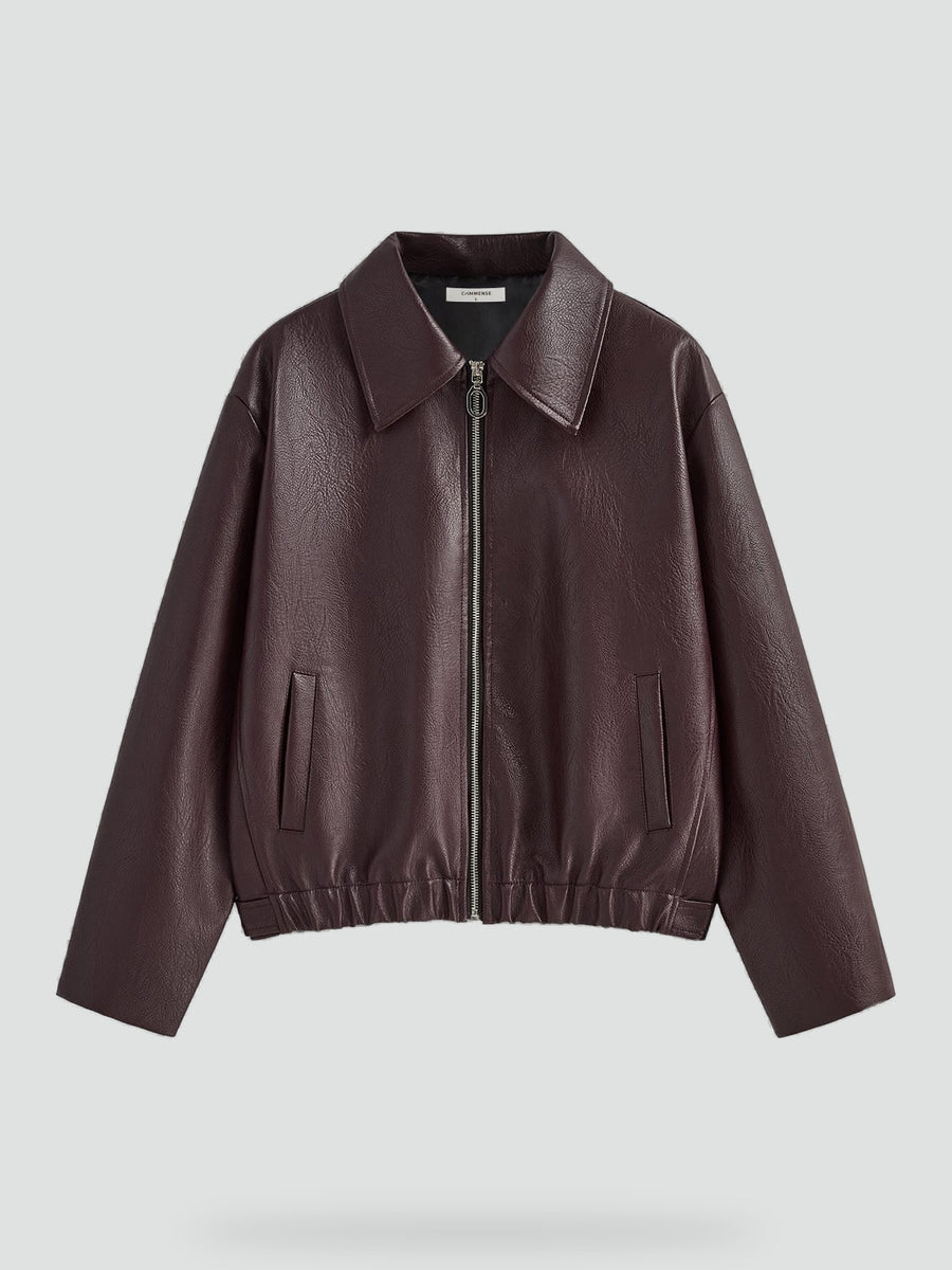 Jas Dames Leatherlook Oversized met Elastische Zoom