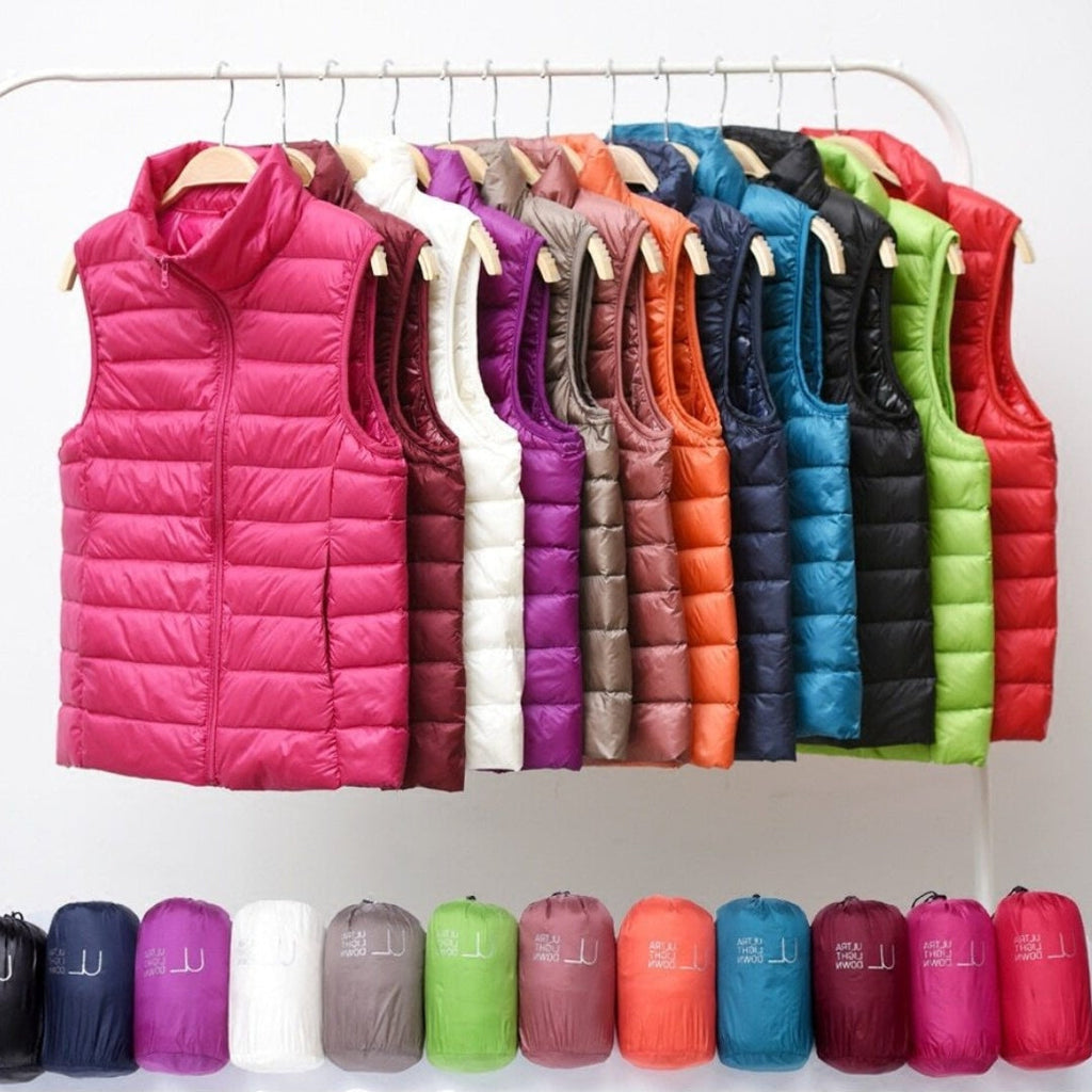Bodywarmer Dames Lichtgewicht Slim Fit Plooidetails
