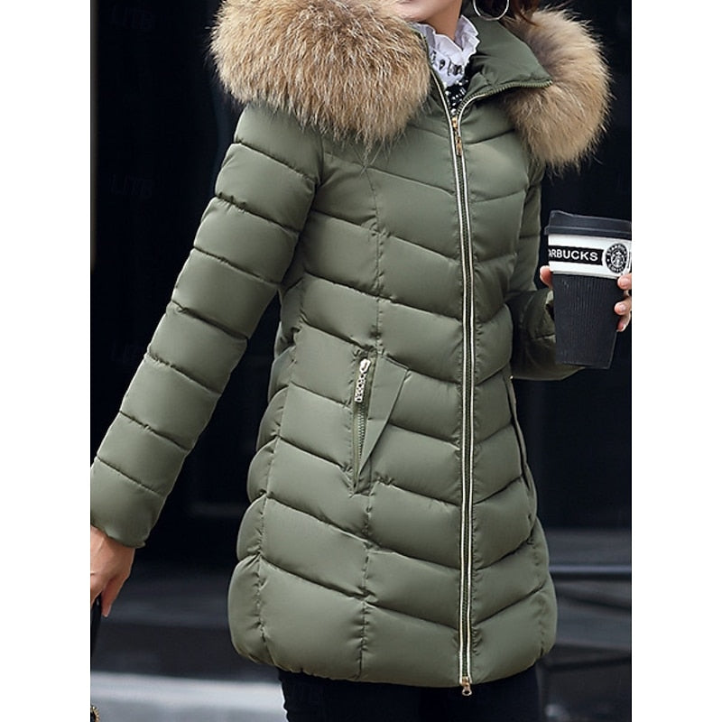 Miss | Winterjas Dames Gewatteerde Parka Vegan Fur Capuchon
