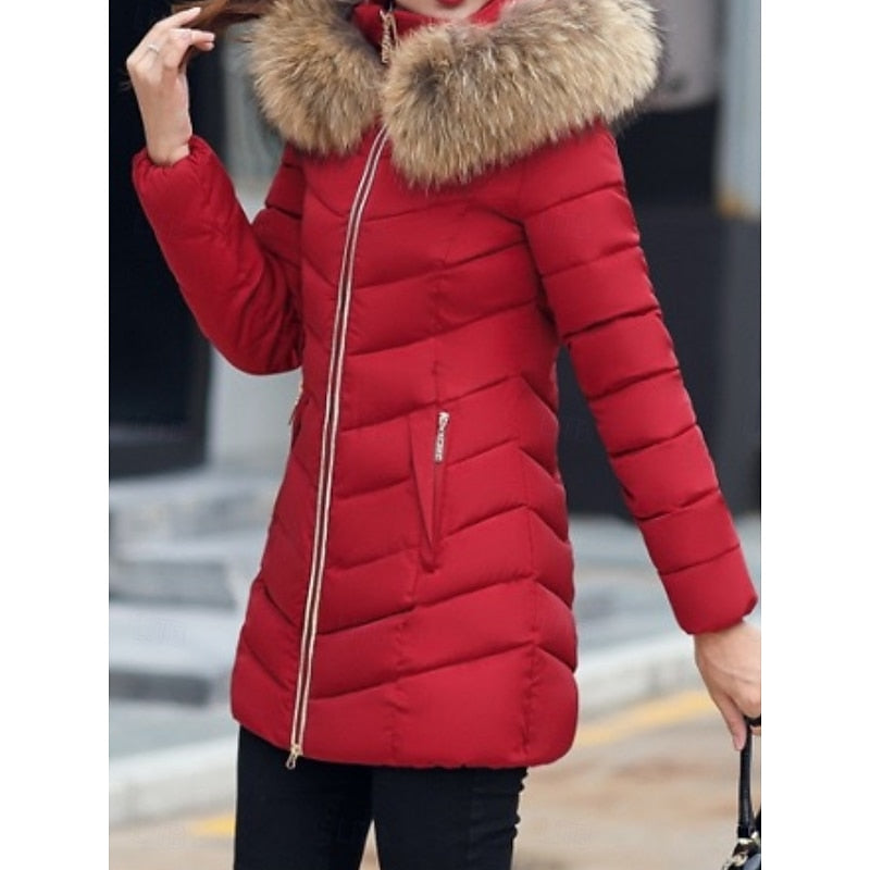 Miss | Winterjas Dames Gewatteerde Parka Vegan Fur Capuchon