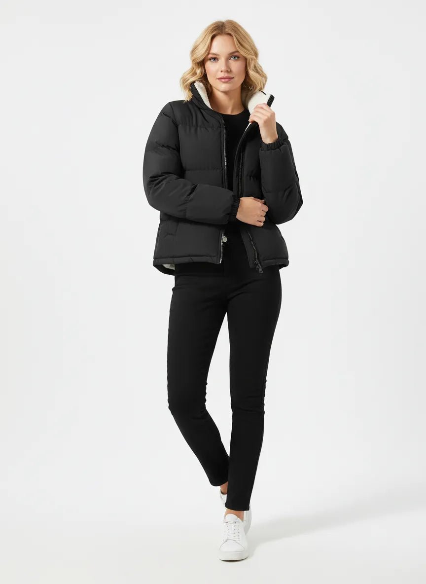 Omkeerbaar Pufferjack Dames | Sherpa Voering Gewatteerd - Miss Madera