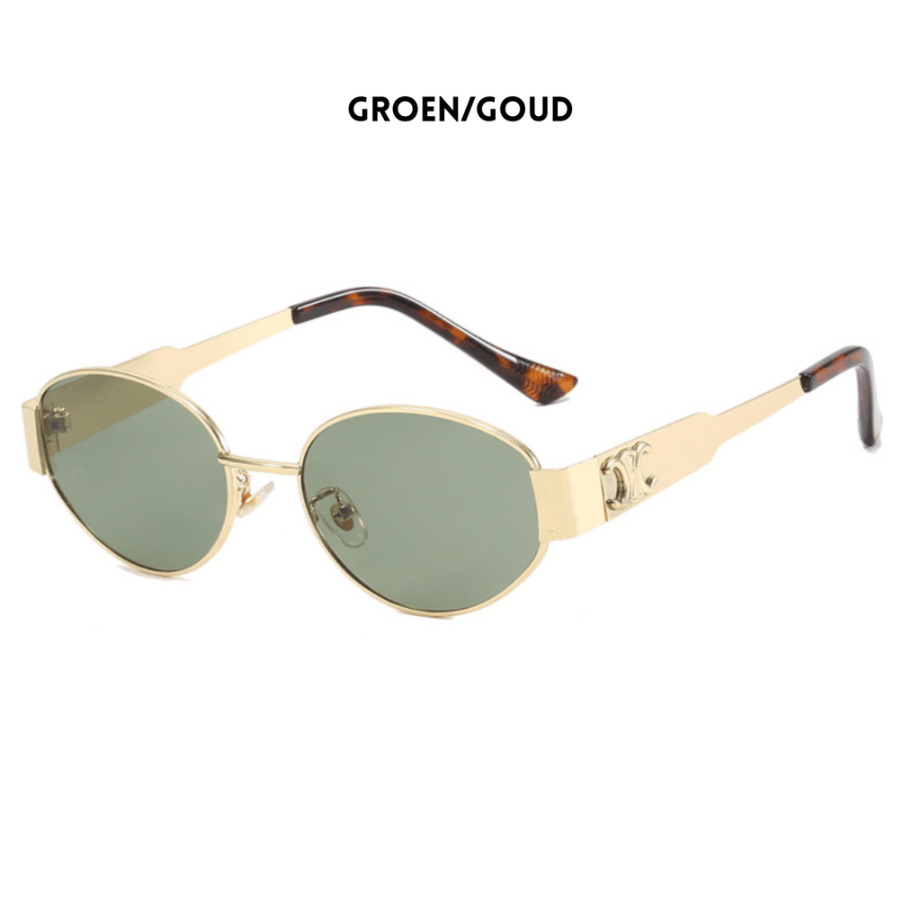 Ovale Zonnebril Dames | Metaal Gouden Montuur Unisex - Miss Madera