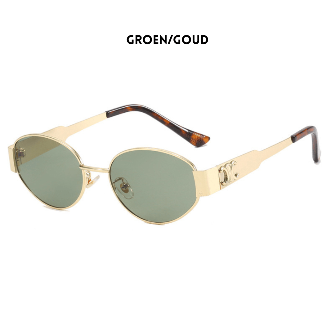 Ovale Zonnebril Dames | Metaal Gouden Montuur Unisex - Miss Madera