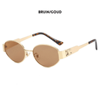 Ovale Zonnebril Dames | Metaal Gouden Montuur Unisex - Miss Madera