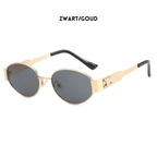 Ovale Zonnebril Dames | Metaal Gouden Montuur Unisex - Miss Madera