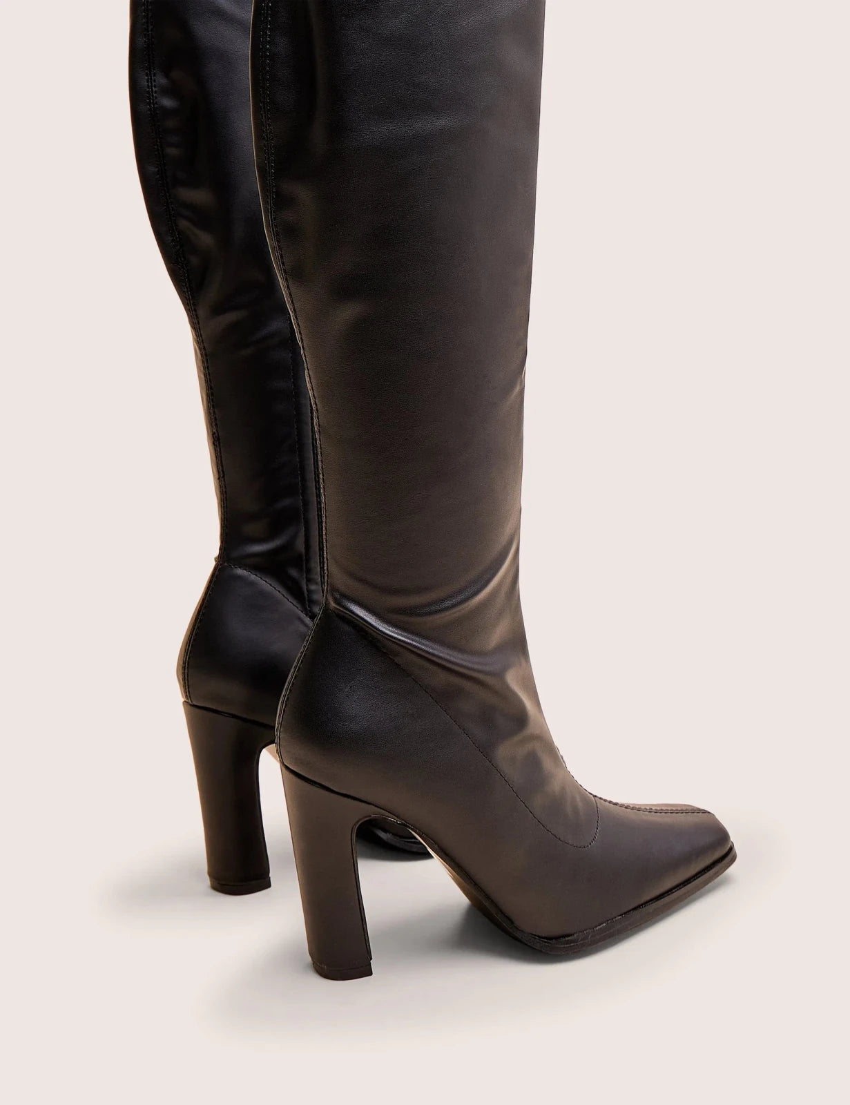 Over - Knee Boots Dames | Kunstleer Puntige Neus Blokhak - Miss Madera