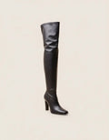 Over - Knee Boots Dames | Kunstleer Puntige Neus Blokhak - Miss Madera