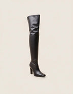 Over - Knee Boots Dames | Kunstleer Puntige Neus Blokhak - Miss Madera