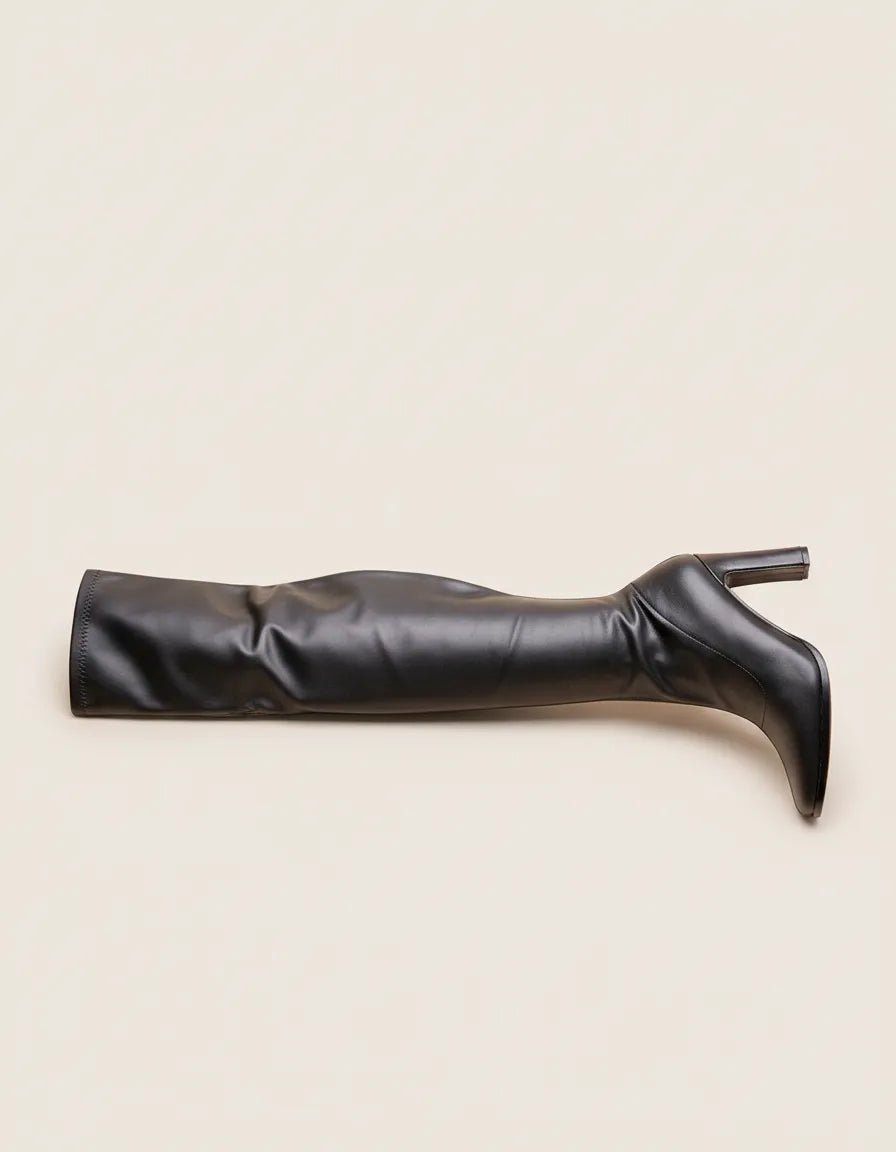 Over - Knee Boots Dames | Kunstleer Puntige Neus Blokhak - Miss Madera