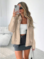 Jas Dames Leatherlook Oversized met Brede Kraag