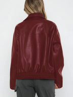 Jas Dames Leatherlook Oversized met Brede Kraag