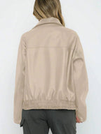 Jas Dames Leatherlook Oversized met Brede Kraag