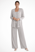 Pailletten Broekpak Dames | Driedelig Kant - Miss Madera