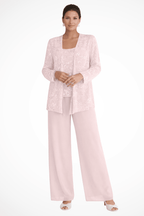 Pailletten Broekpak Dames | Driedelig Kant - Miss Madera