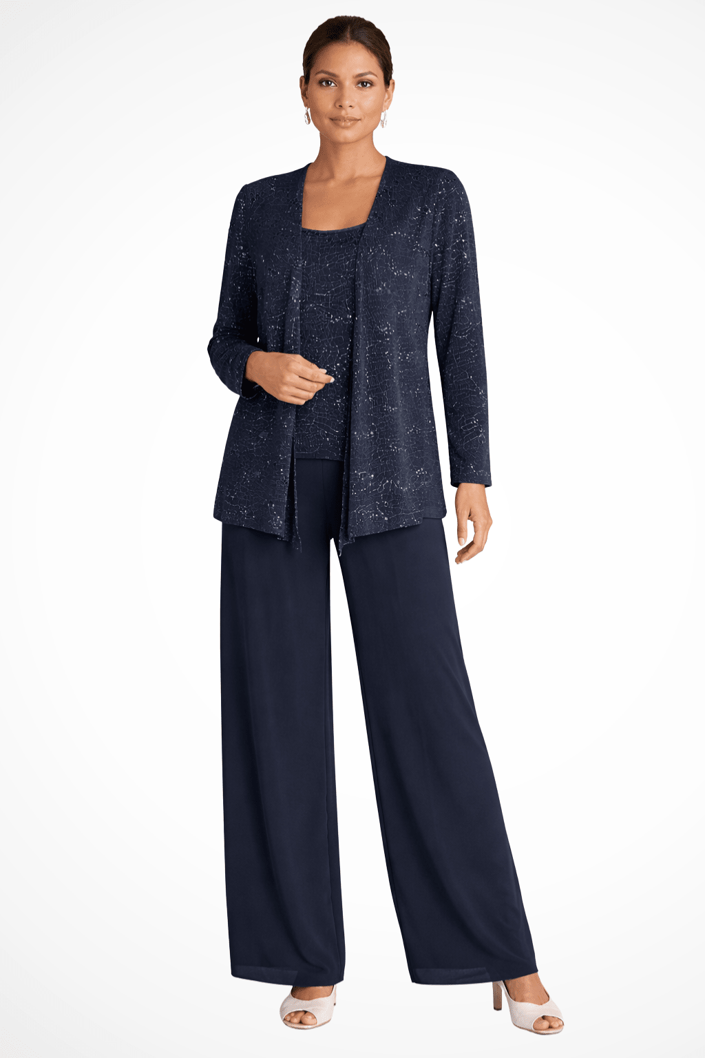 Pailletten Broekpak Dames | Driedelig Kant - Miss Madera