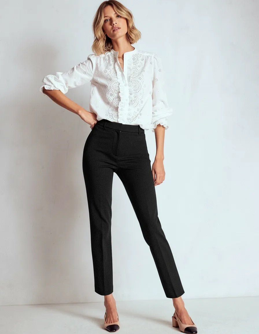 Pantalon Dames | Hoge Taille Kreukvrij Regular Fit - Miss Madera