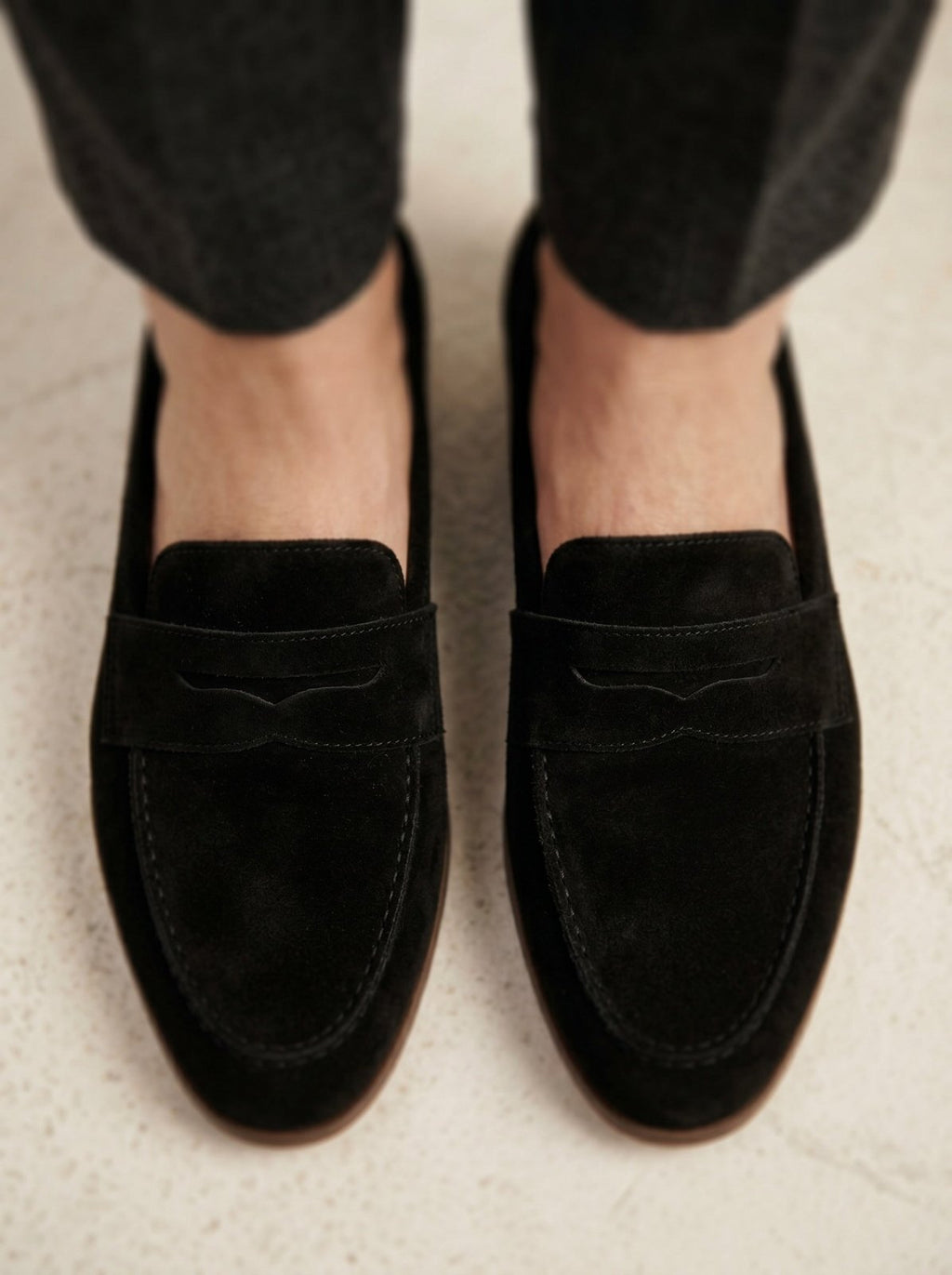 Penny Loafers Zwarte suède - Miss Madera