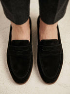 Penny Loafers Zwarte suède - Miss Madera