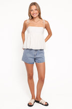 Petal and Pup USA TOPS Zephyra Baby Doll Top - White