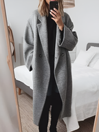 Jas Dames Maxi-lengte Losse Pasvorm Knoopsluiting