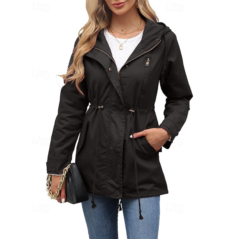 Miss | Jas Dames Utility Capuchon Verstelbare Taille