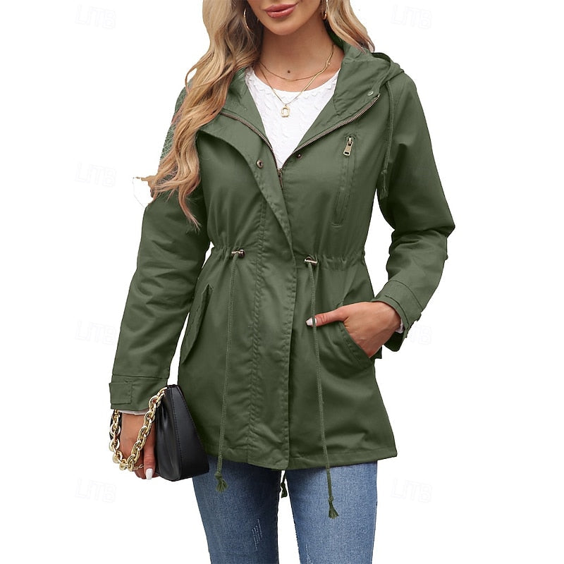 Miss | Jas Dames Utility Capuchon Verstelbare Taille