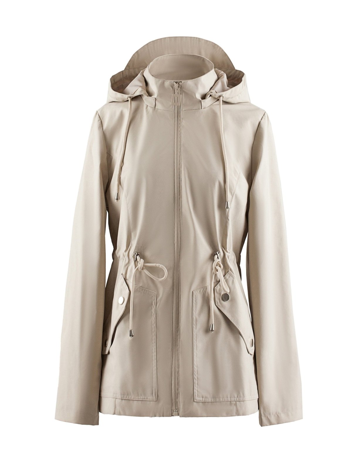 Regenjas Dames Capuchon Trekkoord Taille – Herfst | Miss Madera - Miss Madera MIS-L2TCAJ