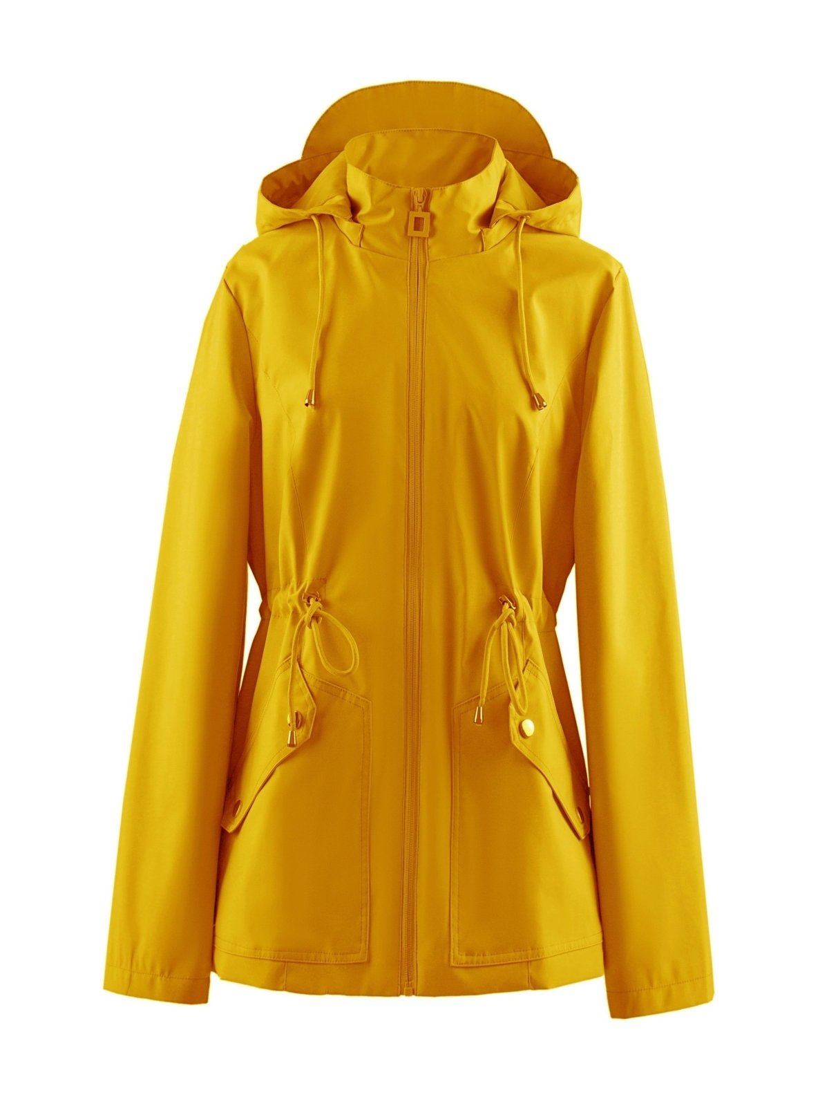 Regenjas Dames Capuchon Trekkoord Taille – Herfst | Miss Madera - Miss Madera MIS-55VWLI