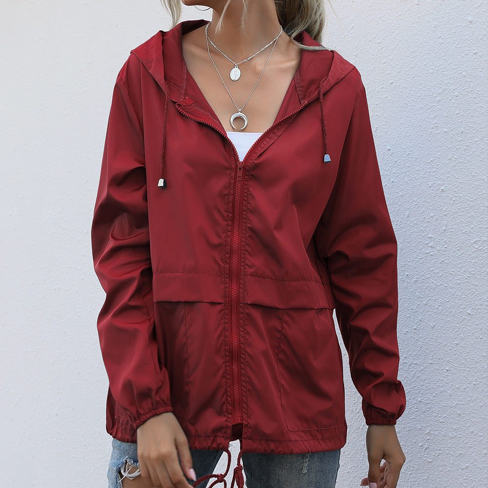 Regenjas Dames Lichtgewicht Capuchon Rits – Voorjaar | Miss Madera - Miss Madera MIS-6QMY97