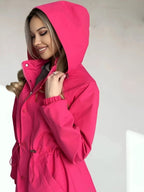 Regenjas Dames Oversized Capuchon Knoop & Rits – Herfst | Miss Madera - Miss Madera MIS-5ML1NR